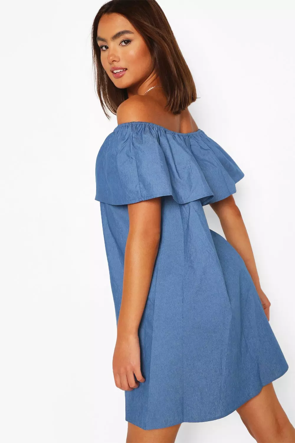 Chambray shop bardot dress